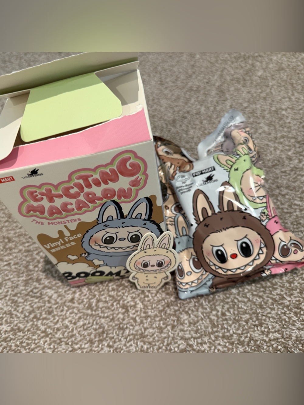 Exciting Macaron The Monsters Vinyl Figure - Pastel Pink & Cream